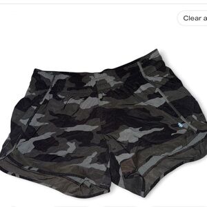 Athleta Black and Gray Camo Athletic Shorts